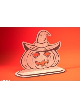 Σετ των 2 Intra απο ξύλο plywood 3mm-4mm πάχος - Halloween Jack O Lantern Decor Cut Laser Δίασταση 15x15 cm INTRAFABR-75901269