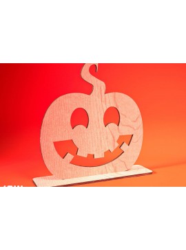 Σετ των 2 Intra απο ξύλο plywood 3mm-4mm πάχος - Halloween Jack O Lantern Decor Cut Laser Δίασταση 15x15 cm INTRAFABR-74276427
