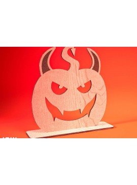 Σετ των 2 Intra απο ξύλο plywood 3mm-4mm πάχος - Halloween Jack O Lantern Decor Cut Laser Δίασταση 15x15 cm INTRAFABR-74276659