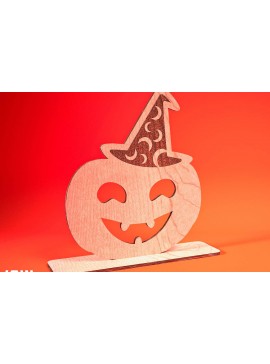 Σετ των 2 Intra απο ξύλο plywood 3mm-4mm πάχος - Halloween Jack O Lantern Decor Cut Laser Δίασταση 15x15 cm INTRAFABR-74276715