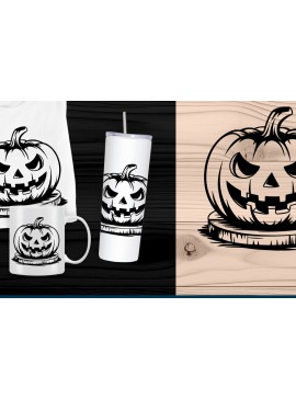 Σετ των 2 Intra απο ξύλο plywood 3mm-4mm πάχος -  αποκοπής  Jack-o'-Lantern Halloween Δίασταση 15x15 cm INTRAFABR-107011827