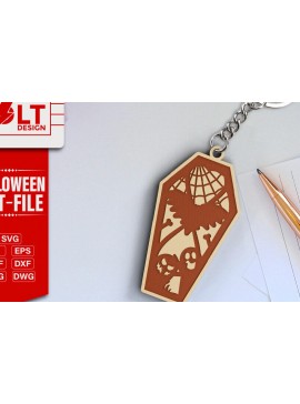 Σετ των 2 Intra απο ξύλο plywood 3mm-4mm πάχος -  κοπής λέιζερ για Halloween Key Chain Δίασταση 20x25 cm INTRAFABR-101205244