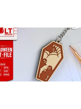 Σετ των 2 Intra απο ξύλο plywood 3mm-4mm πάχος -  κοπής λέιζερ για Halloween Key Chain Δίασταση 20x25 cm INTRAFABR-101205347