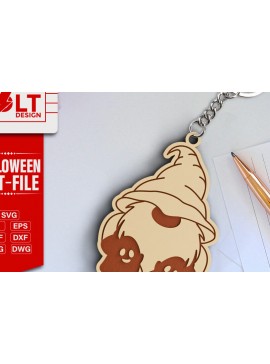 Σετ των 2 Intra απο ξύλο plywood 3mm-4mm πάχος -  κοπής λέιζερ για Halloween Key Chain Δίασταση 20x25 cm INTRAFABR-101205540