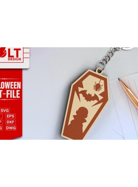 Σετ των 2 Intra απο ξύλο plywood 3mm-4mm πάχος -  κοπής λέιζερ για Halloween Key Chain Δίασταση 20x25 cm INTRAFABR-101205078