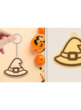 Σετ των 3 Intra απο ξύλο plywood 3mm-4mm πάχος - Αποκριάτικο μπρελόκ με λέιζερ Δίασταση 4x4 cm INTRAFABR-102834823