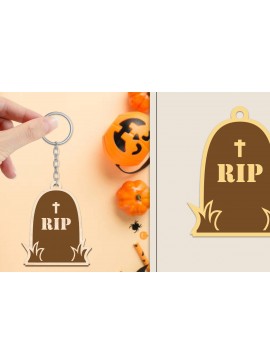 Σετ των 3 Intra απο ξύλο plywood 3mm-4mm πάχος - Αποκριάτικο μπρελόκ με λέιζερ Δίασταση 4x4 cm INTRAFABR-102835179