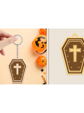 Σετ των 3 Intra απο ξύλο plywood 3mm-4mm πάχος - Αποκριάτικο μπρελόκ με λέιζερ Δίασταση 4x4 cm INTRAFABR-102835466