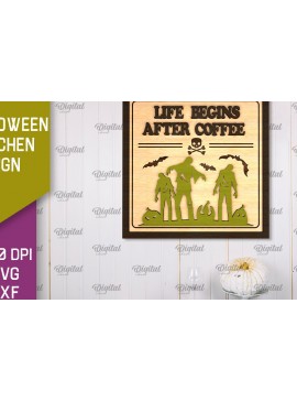 Σετ των 2 Intra απο ξύλο plywood 3mm-4mm πάχος - Σχέδιο κοπής με λέιζερ πινακίδα αποκριών κουζίνας Δίασταση 15x15 cm INTRAFABR-105066384