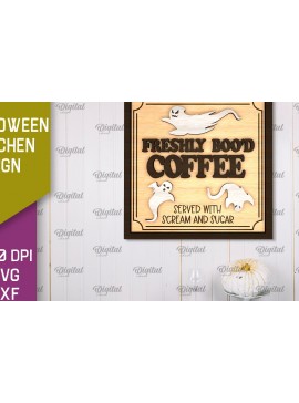 Σετ των 2 Intra απο ξύλο plywood 3mm-4mm πάχος - Σχέδιο κοπής με λέιζερ πινακίδα αποκριών κουζίνας Δίασταση 15x15 cm INTRAFABR-105065924