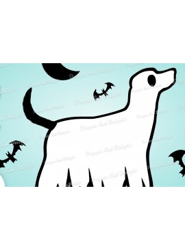 Σετ των 2 Intra απο ξύλο plywood 3mm-4mm πάχος - Halloween Labrador Ghost Dog  Png Dxf Δίασταση 15x15 cm INTRAFABR-78210243