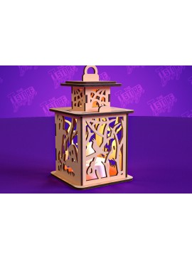 Σετ των 3 Intra απο ξύλο plywood 3mm-4mm πάχος - Φανάρι αποκριών | Πρότυπο τρισδιάστατου φαναριού Δίασταση 15x15 cm INTRAFABR-102241734