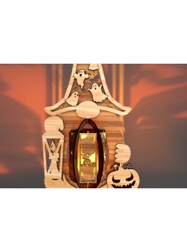 Σετ των 3 Intra απο ξύλο plywood 3mm-4mm πάχος - Πρότυπο Gnome φαναριών αποκριών Δίασταση 2x4 cm INTRAFABR-107143935