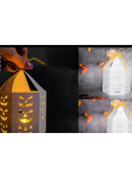 Σετ των 2 Intra απο ξύλο plywood 3mm-4mm πάχος - Halloween Lantern, Halloween Luminaries Δίασταση 20x20 cm INTRAFABR-107953280