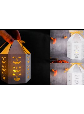Σετ των 3 Intra απο ξύλο plywood 3mm-4mm πάχος - Halloween Lantern, Halloween Luminaries Δίασταση 20x20 cm INTRAFABR-107953297