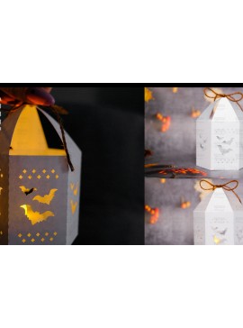 Σετ των 2 Intra απο ξύλο plywood 3mm-4mm πάχος - Halloween Lantern, Halloween Luminaries Δίασταση 20x20 cm INTRAFABR-107953244