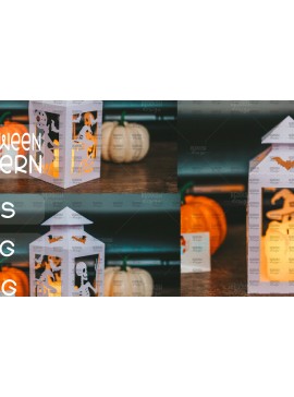 Σετ των 2 Intra απο ξύλο plywood 3mm-4mm πάχος - Halloween Lantern , Halloween Decor Δίασταση 15x15 cm INTRAFABR-104610486