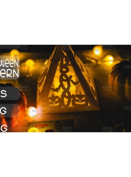 Σετ των 3 Intra απο ξύλο plywood 3mm-4mm πάχος - Halloween Lantern , Halloween Decor Δίασταση 15x15 cm INTRAFABR-104742925