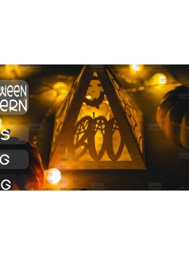 Σετ των 3 Intra απο ξύλο plywood 3mm-4mm πάχος - Halloween Lantern , Halloween Decor Δίασταση 15x15 cm INTRAFABR-104743034