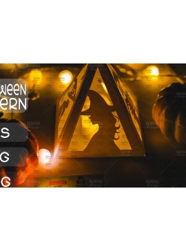 Σετ των 2 Intra απο ξύλο plywood 3mm-4mm πάχος - Halloween Lantern , Halloween Decor Δίασταση 15x15 cm INTRAFABR-104743050