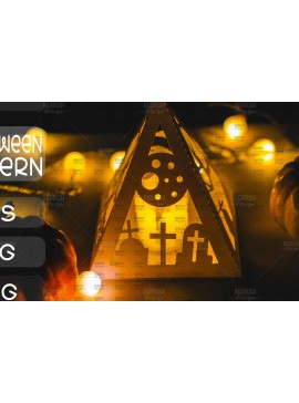 Σετ των 2 Intra απο ξύλο plywood 3mm-4mm πάχος - Halloween Lantern , Halloween Decor Δίασταση 15x15 cm INTRAFABR-104743409