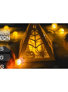 Σετ των 2 Intra απο ξύλο plywood 3mm-4mm πάχος - Halloween Lantern , Halloween Decor Δίασταση 15x15 cm INTRAFABR-104743817