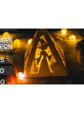 Σετ των 2 Intra απο ξύλο plywood 3mm-4mm πάχος - Halloween Lantern , Halloween Decor Δίασταση 15x15 cm INTRAFABR-104744906