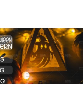 Σετ των 2 Intra απο ξύλο plywood 3mm-4mm πάχος - Halloween Lantern , Halloween Decor Δίασταση 15x15 cm INTRAFABR-104745186