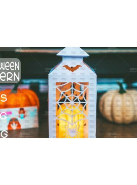 Σετ των 2 Intra απο ξύλο plywood 3mm-4mm πάχος - Halloween Lantern , Halloween Decor Δίασταση 15x15 cm INTRAFABR-104607807