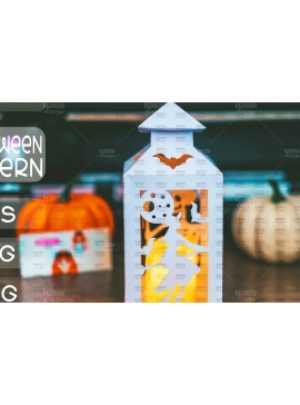 Σετ των 2 Intra απο ξύλο plywood 3mm-4mm πάχος - Halloween Lantern , Halloween Decor Δίασταση 15x15 cm INTRAFABR-104610211