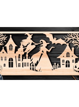 Σετ των 2 Intra απο ξύλο plywood 3mm-4mm πάχος - Αποκριάτικο  αποκοπής με λέιζερ  Δίασταση 15x15 cm INTRAFABR-105603611