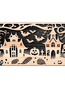 Σετ των 2 Intra απο ξύλο plywood 3mm-4mm πάχος - Αποκριάτικο  αποκοπής με λέιζερ  Δίασταση 15x15 cm INTRAFABR-105603690