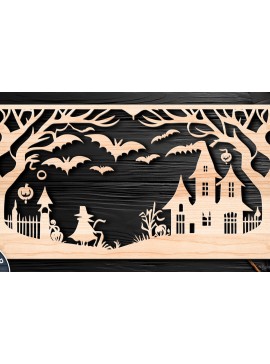 Σετ των 2 Intra απο ξύλο plywood 3mm-4mm πάχος - Αποκριάτικο  αποκοπής με λέιζερ  Δίασταση 15x15 cm INTRAFABR-105603745