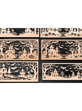 Σετ των 3 Intra απο ξύλο plywood 3mm-4mm πάχος - Αποκριάτικο  αποκοπής με λέιζερ  Δίασταση 15x15 cm INTRAFABR-107815456