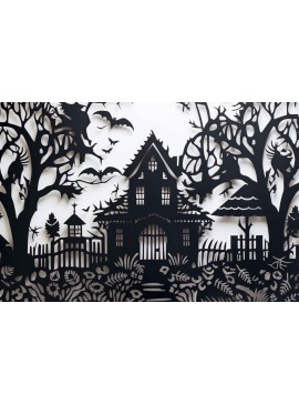 Σετ των 2 Intra απο ξύλο plywood 3mm-4mm πάχος - Αποκριάτικο  αποκοπής με λέιζερ  Δίασταση 15x15 cm INTRAFABR-79005053