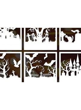 Σετ των 2 Intra απο ξύλο plywood 3mm-4mm πάχος - Δέσμη  για Halloween Laser Cut Δίασταση 15x15 cm INTRAFABR-78171653