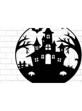 Σετ των 2 Intra απο ξύλο plywood 3mm-4mm πάχος - Halloween Laser Cut Decor Wall  Δίασταση 15x15 cm INTRAFABR-124873797