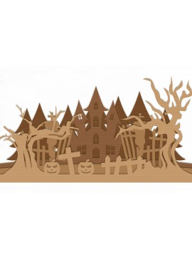 Σετ των 2 Intra απο ξύλο plywood 3mm-4mm πάχος - Halloween Lasercut - Halloween Sign Δίασταση 15x15 cm INTRAFABR-105952311