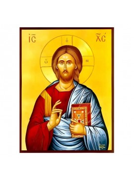 Σετ των 2 Εικόνα Ορθοδοξίας με περίγραμμα χρυσό σε ξύλο Φλαμουρίας  με  βάση Εικόνα Χριστός Ευλογών Χειροποίητη Ελληνορθόδοξη , Κρεμαστή πλάκα βυζαντινής τέχνης, χριστιανική τέχνη Διάσταση 10x7 cm (3,9 x 2,8 ίντσες) INTRAEK-670770