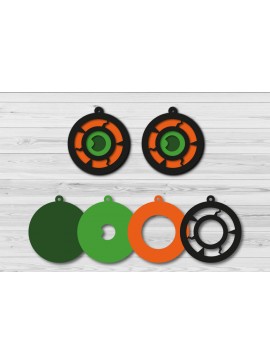 Σετ των 3 Intra απο ξύλο plywood 3mm-4mm πάχος - Halloween Layered Eye Σκουλαρίκι  Δίασταση 3x3 cm INTRAFABR-76803270