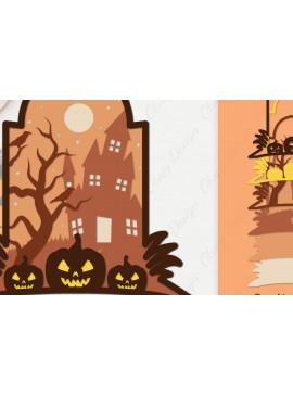 Σετ των 2 Intra απο ξύλο plywood 3mm-4mm πάχος -  αποκοπής με λέιζερ Halloween Δίασταση 15x15 cm INTRAFABR-106146809