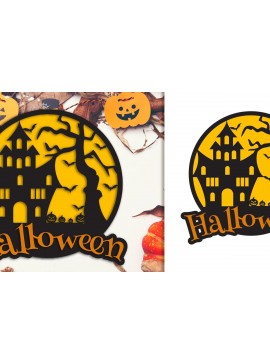 Σετ των 2 Intra απο ξύλο plywood 3mm-4mm πάχος -  αποκοπής με λέιζερ Halloween Δίασταση 15x15 cm INTRAFABR-36324084