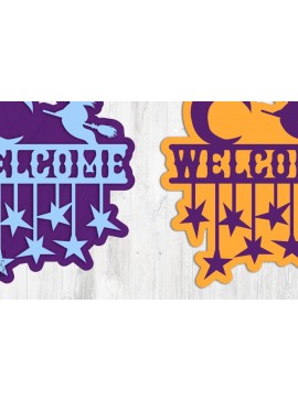 Intra απο ξύλο plywood 3mm-4mm πάχος - Σήμα καλωσορίσματος με στρώματα αποκριών | Μάγισσα Δίασταση 30x20 cm INTRAFABR-37414722