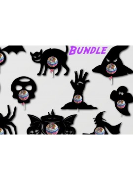 Σετ των 2 Intra απο ξύλο plywood 3mm-4mm πάχος - Πακέτο θήκης για αποκριάτικο γλειφιτζούρι  Δίασταση 15x15 cm INTRAFABR-34807916