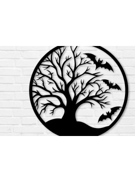 Σετ των 3 Intra απο ξύλο plywood 3mm-4mm πάχος -  κοπής με λέιζερ μεταλλικού τοίχου Halloween Δίασταση 6x6 cm INTRAFABR-100873419