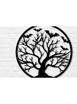 Σετ των 3 Intra απο ξύλο plywood 3mm-4mm πάχος -  κοπής με λέιζερ μεταλλικού τοίχου Halloween Δίασταση 6x6 cm INTRAFABR-100910120