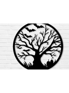 Σετ των 3 Intra απο ξύλο plywood 3mm-4mm πάχος -  κοπής με λέιζερ μεταλλικού τοίχου Halloween Δίασταση 6x6 cm INTRAFABR-100910274