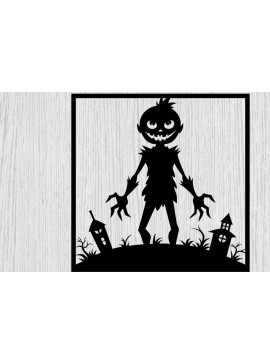 Intra απο ξύλο plywood 3mm-4mm πάχος -  με λέιζερ μεταλλικού τοίχου Halloween Δίασταση 40x50 cm INTRAFABR-101051049