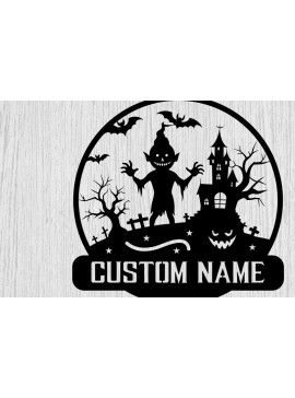 Intra απο ξύλο plywood 3mm-4mm πάχος -  με λέιζερ μεταλλικού τοίχου Halloween Δίασταση 40x50 cm INTRAFABR-101051336