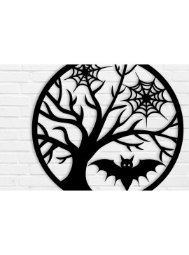 Intra απο ξύλο plywood 3mm-4mm πάχος -  με λέιζερ μεταλλικού τοίχου Halloween Δίασταση 40x50 cm INTRAFABR-101458555